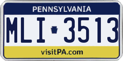 PA license plate MLI3513