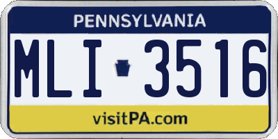 PA license plate MLI3516