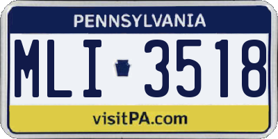 PA license plate MLI3518