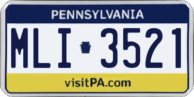PA license plate MLI3521