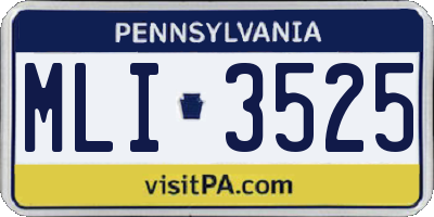 PA license plate MLI3525