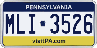 PA license plate MLI3526