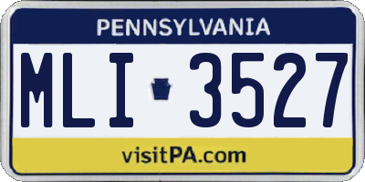 PA license plate MLI3527