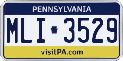PA license plate MLI3529