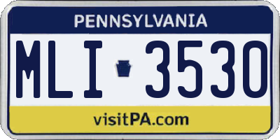 PA license plate MLI3530