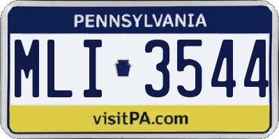 PA license plate MLI3544