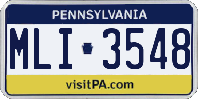 PA license plate MLI3548