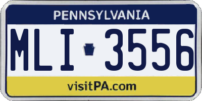 PA license plate MLI3556