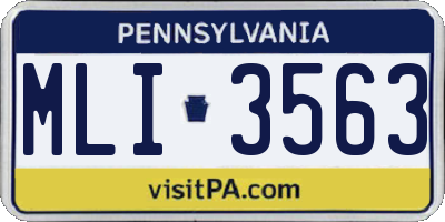 PA license plate MLI3563