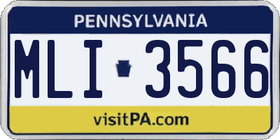 PA license plate MLI3566