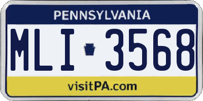 PA license plate MLI3568