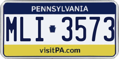 PA license plate MLI3573