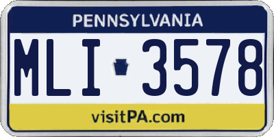 PA license plate MLI3578