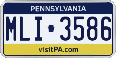 PA license plate MLI3586