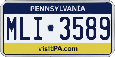 PA license plate MLI3589