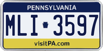 PA license plate MLI3597