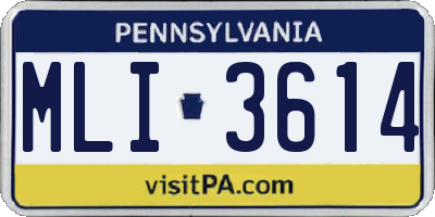 PA license plate MLI3614