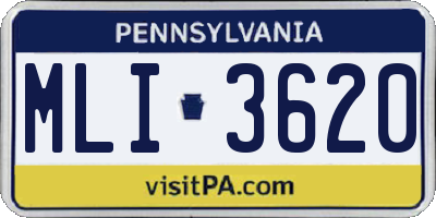 PA license plate MLI3620