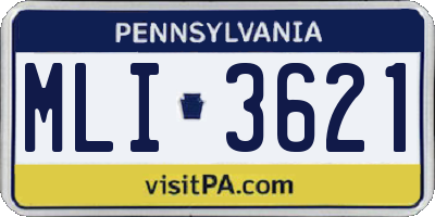 PA license plate MLI3621