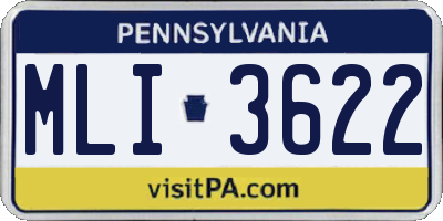 PA license plate MLI3622