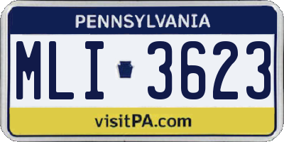 PA license plate MLI3623