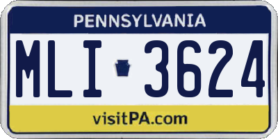 PA license plate MLI3624