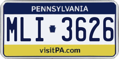 PA license plate MLI3626