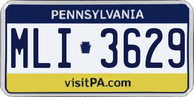 PA license plate MLI3629