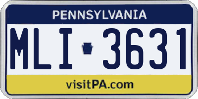 PA license plate MLI3631