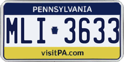 PA license plate MLI3633