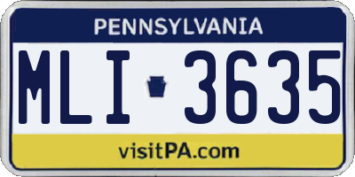 PA license plate MLI3635