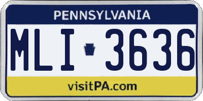 PA license plate MLI3636