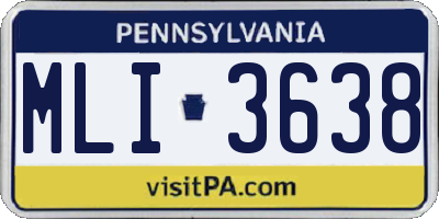 PA license plate MLI3638