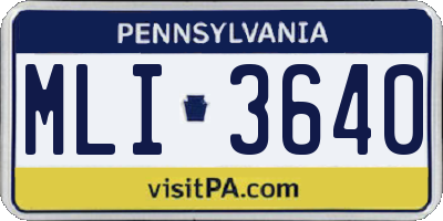 PA license plate MLI3640