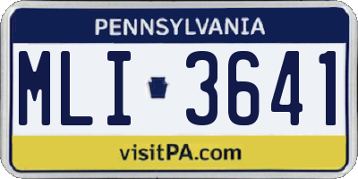 PA license plate MLI3641