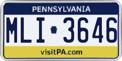 PA license plate MLI3646