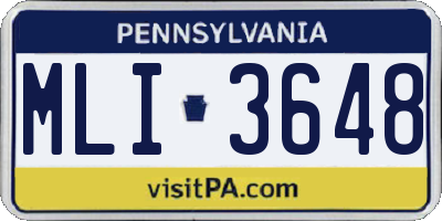PA license plate MLI3648