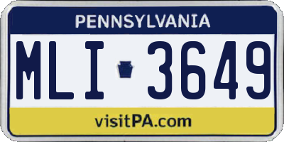 PA license plate MLI3649