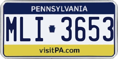 PA license plate MLI3653