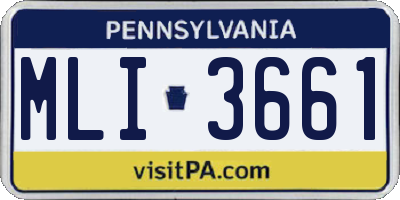 PA license plate MLI3661