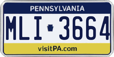 PA license plate MLI3664