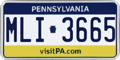 PA license plate MLI3665