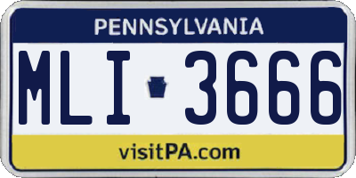 PA license plate MLI3666