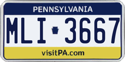 PA license plate MLI3667