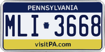 PA license plate MLI3668