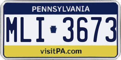 PA license plate MLI3673