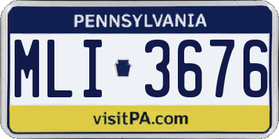PA license plate MLI3676