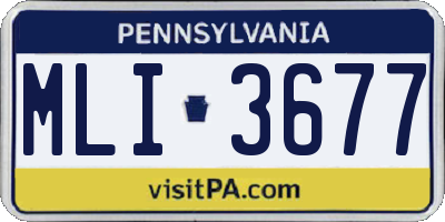 PA license plate MLI3677