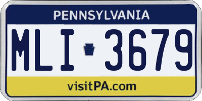 PA license plate MLI3679