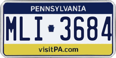 PA license plate MLI3684